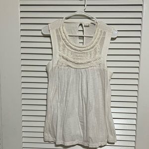 AKEMI + KIM top, white with ruffles, size small